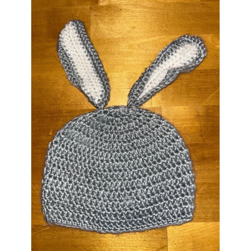 Gray Knit Bunny Hat 0-6 Months